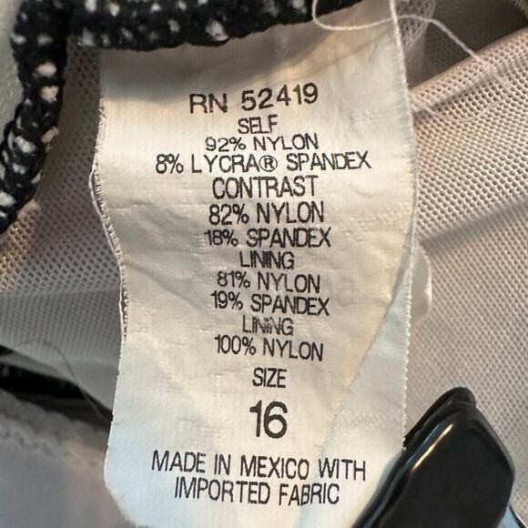 Ralph Lauren Plus Size 16 Black Polka Dot Halter One Piece Swimsuit Vacation - Picture 9 of 12